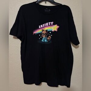 ANXIETY Shooting Star Black T-Shirt Size Large